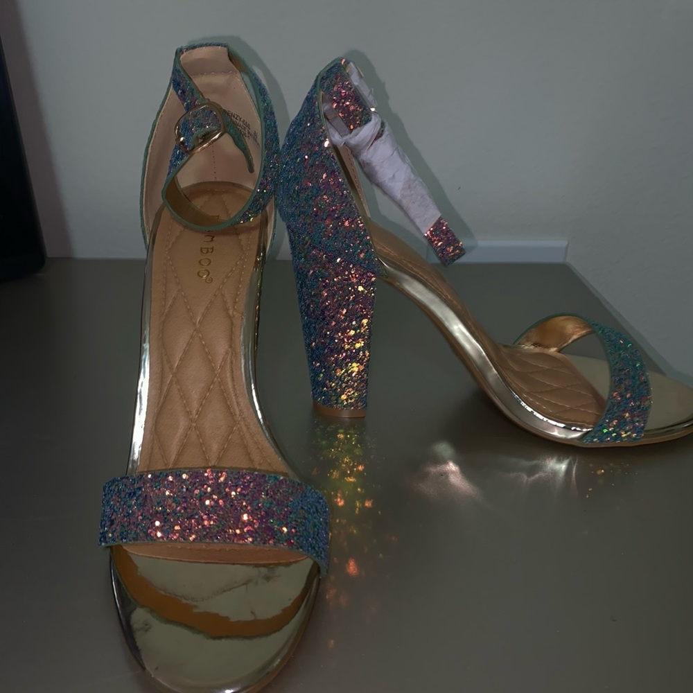 Multi colored glitter  heels